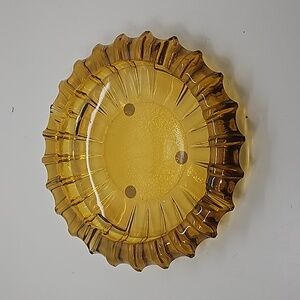 Hazelware Gold / Amber Corona 10 in. Ashtray EXCELLENT CONDITION